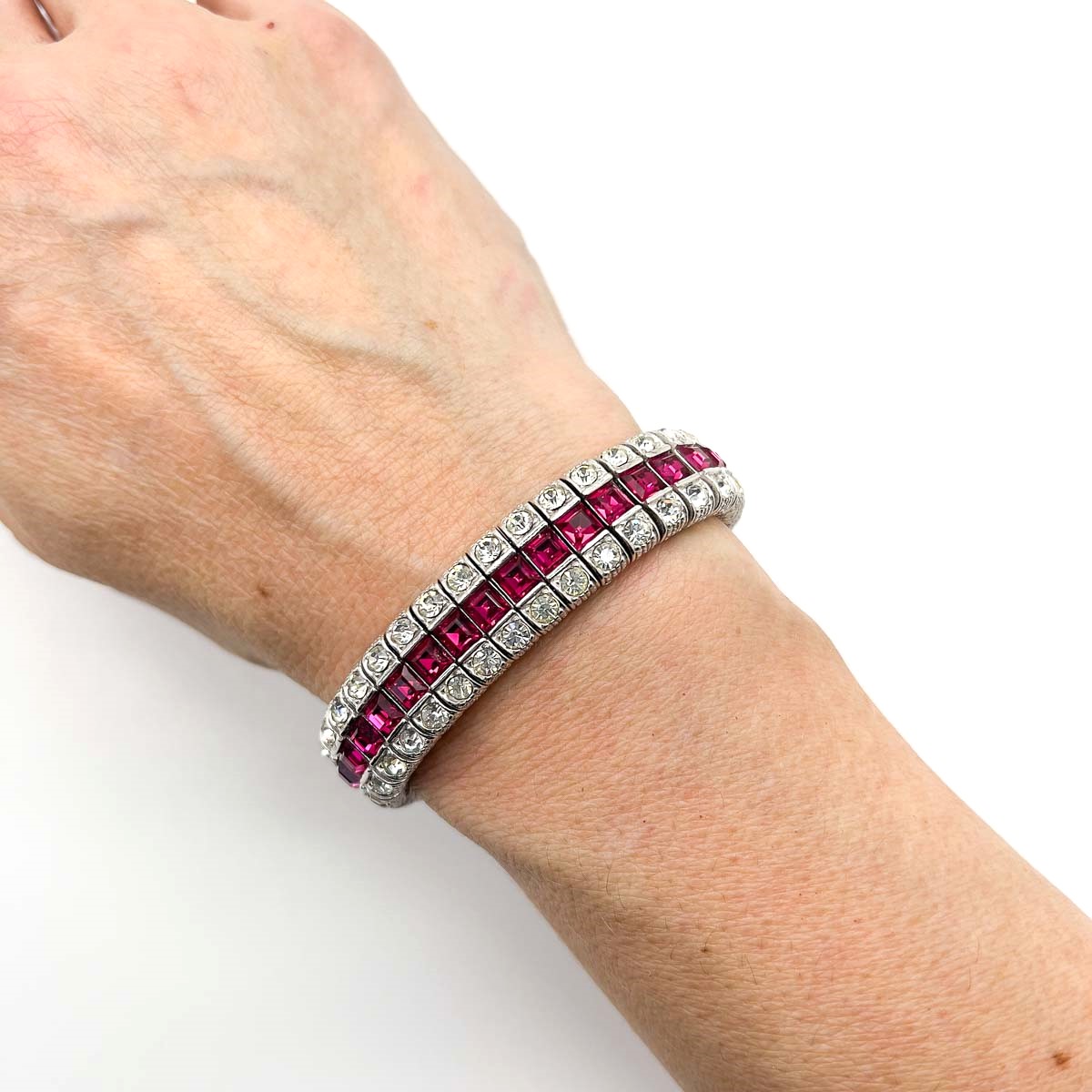 Jennifer Gibson Jewellery 1881 (1) Vintage Ciner Deco Ruby Bracelet