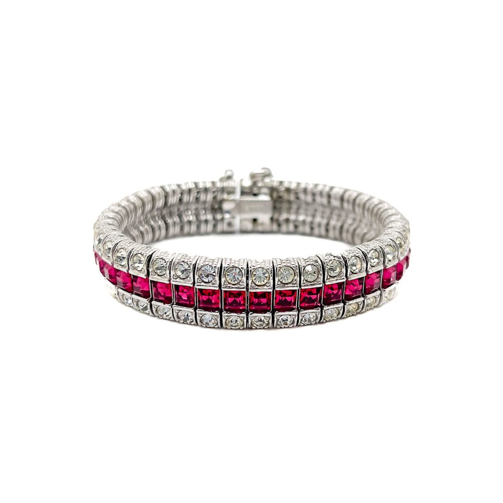 Vintage Ciner Deco Ruby Bracelet
