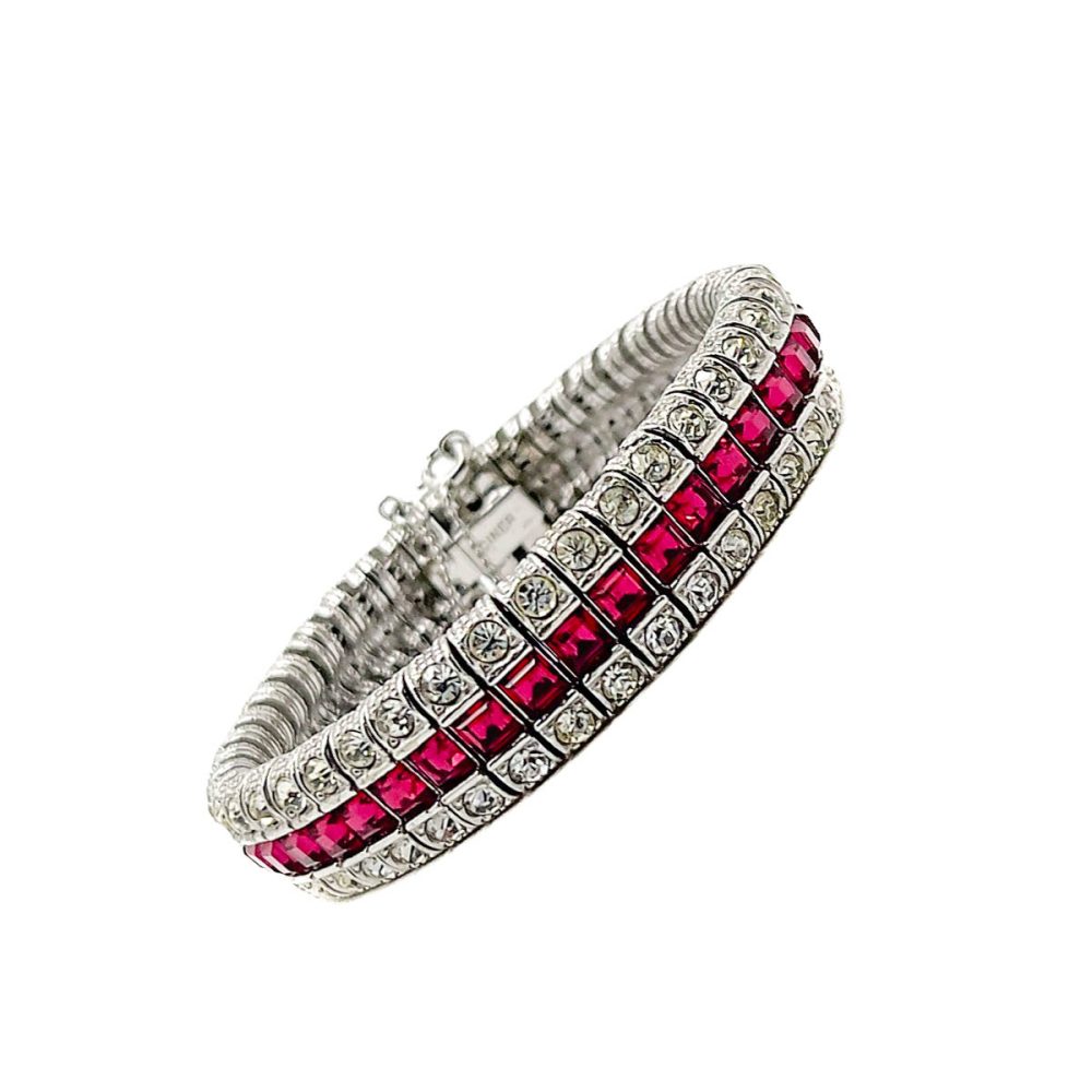 Vintage Ciner Deco Ruby Bracelet