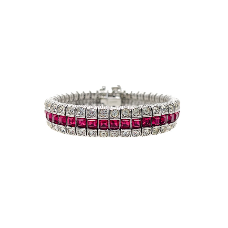 Vintage Ciner Deco Ruby Bracelet