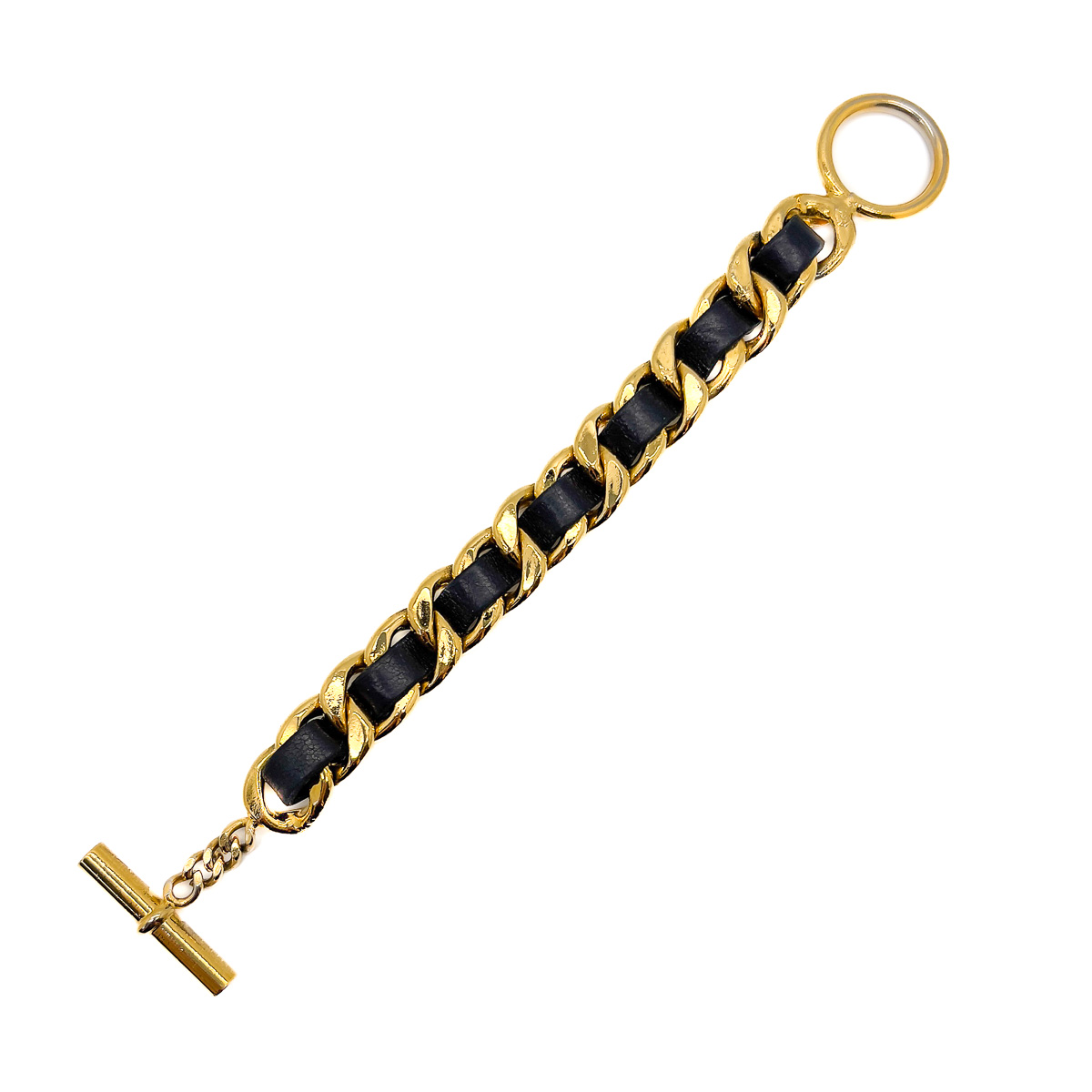 Jennifer Gibson Jewellery Chanel Leather Chain Bracelet 1871 (2) Vintage Chanel Leather Chain Bracelet