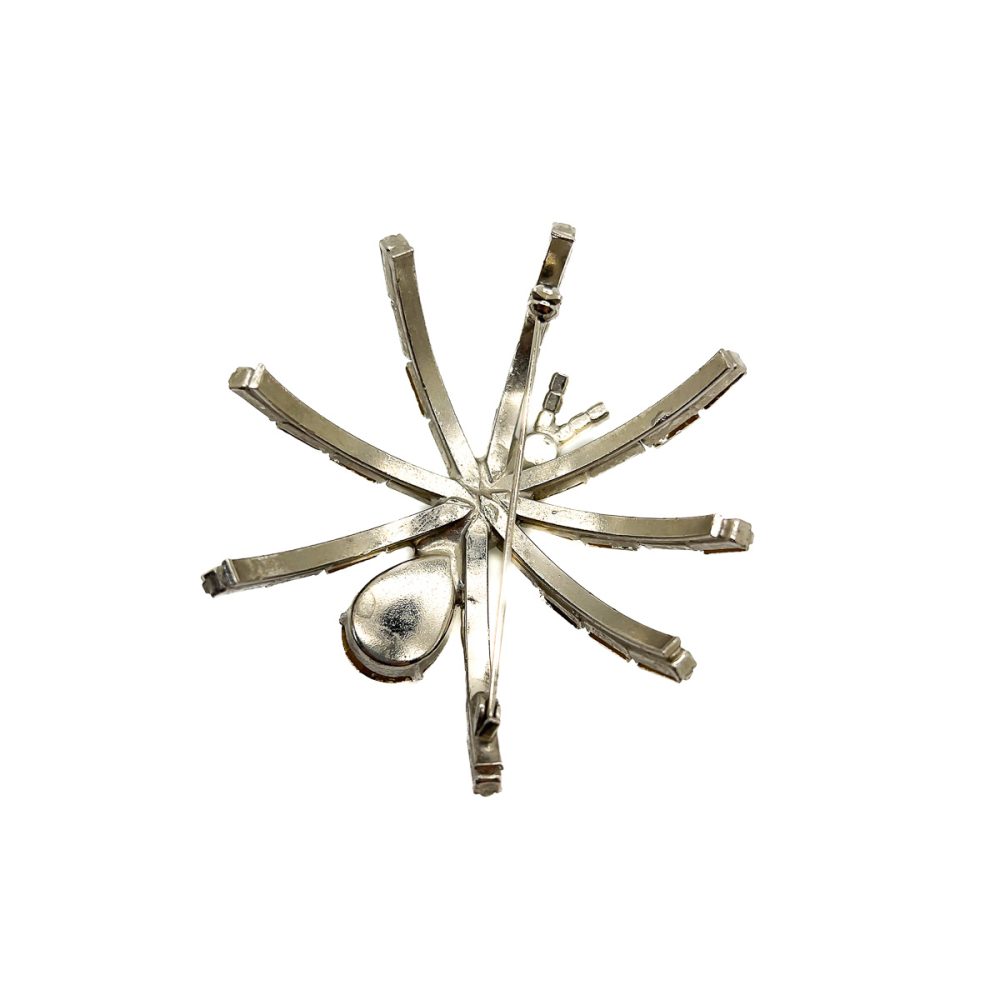 Vintage Crystal Spider Brooch