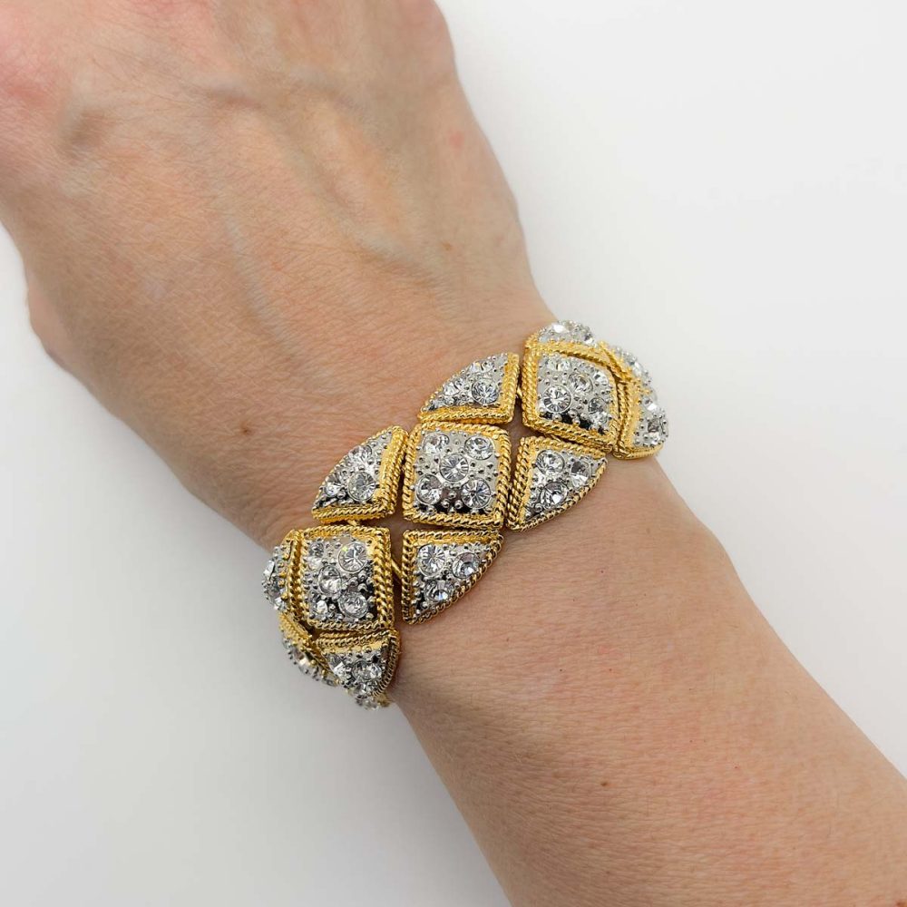 Vintage Joan Rivers Crystal Matelassé Bracelet