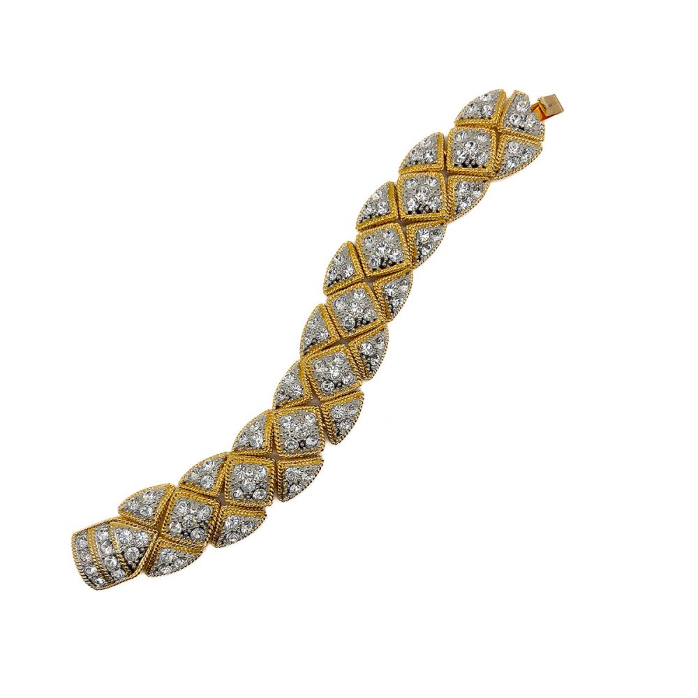 Vintage Joan Rivers Crystal Matelassé Bracelet