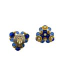 Jennifer Gibson Jewellery 1908 (1) Vintage French Pearl & Blue Glass Earrings