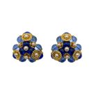 Jennifer Gibson Jewellery 1908 (2) Vintage French Pearl & Blue Glass Earrings