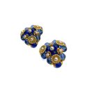 Jennifer Gibson Jewellery 1908 (3) Vintage French Pearl & Blue Glass Earrings