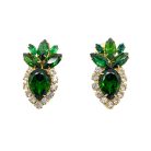 Jennifer Gibson Jewellery 1911 (4) Vintage Emerald Crystal Plume Earrings