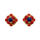 Jennifer Gibson Jewellery 1915 (1) Vintage French Blue & Red Earrings