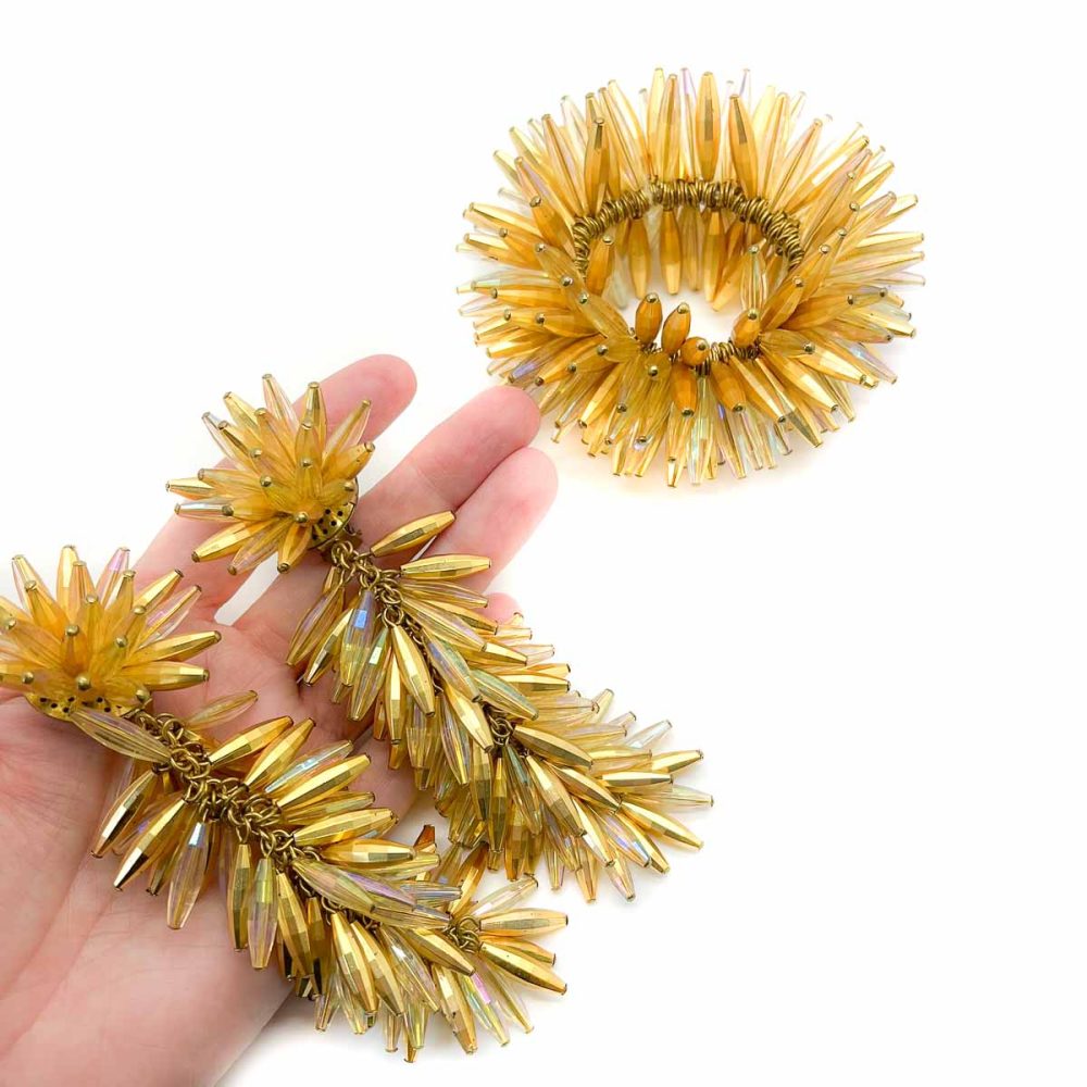 Vintage Statement Beaded Cuff and Earrings