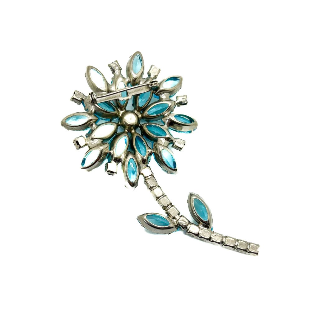 Vintage Aqua Crystal Flower