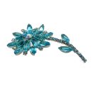 Vintage Aqua Crystal Flower