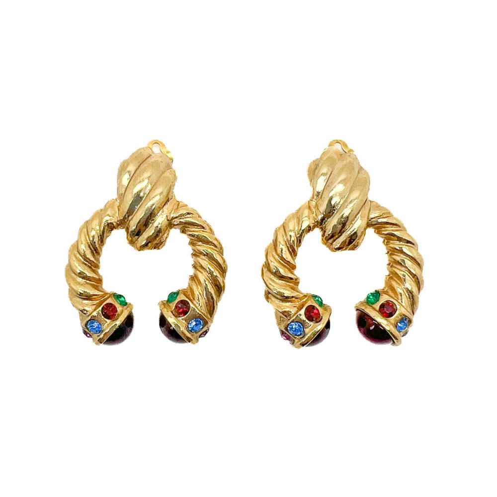 Vintage Cabochon Drop Earrings