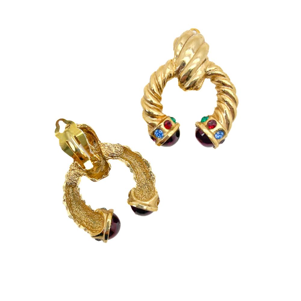 Vintage Cabochon Drop Earrings