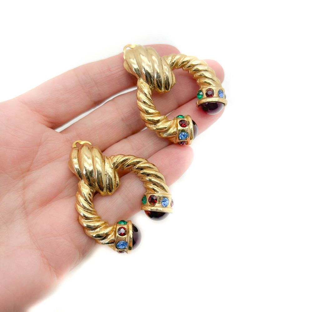 Vintage Cabochon Drop Earrings