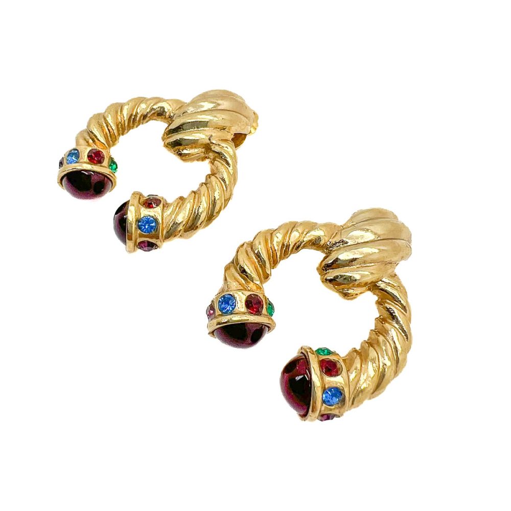 Vintage Cabochon Drop Earrings