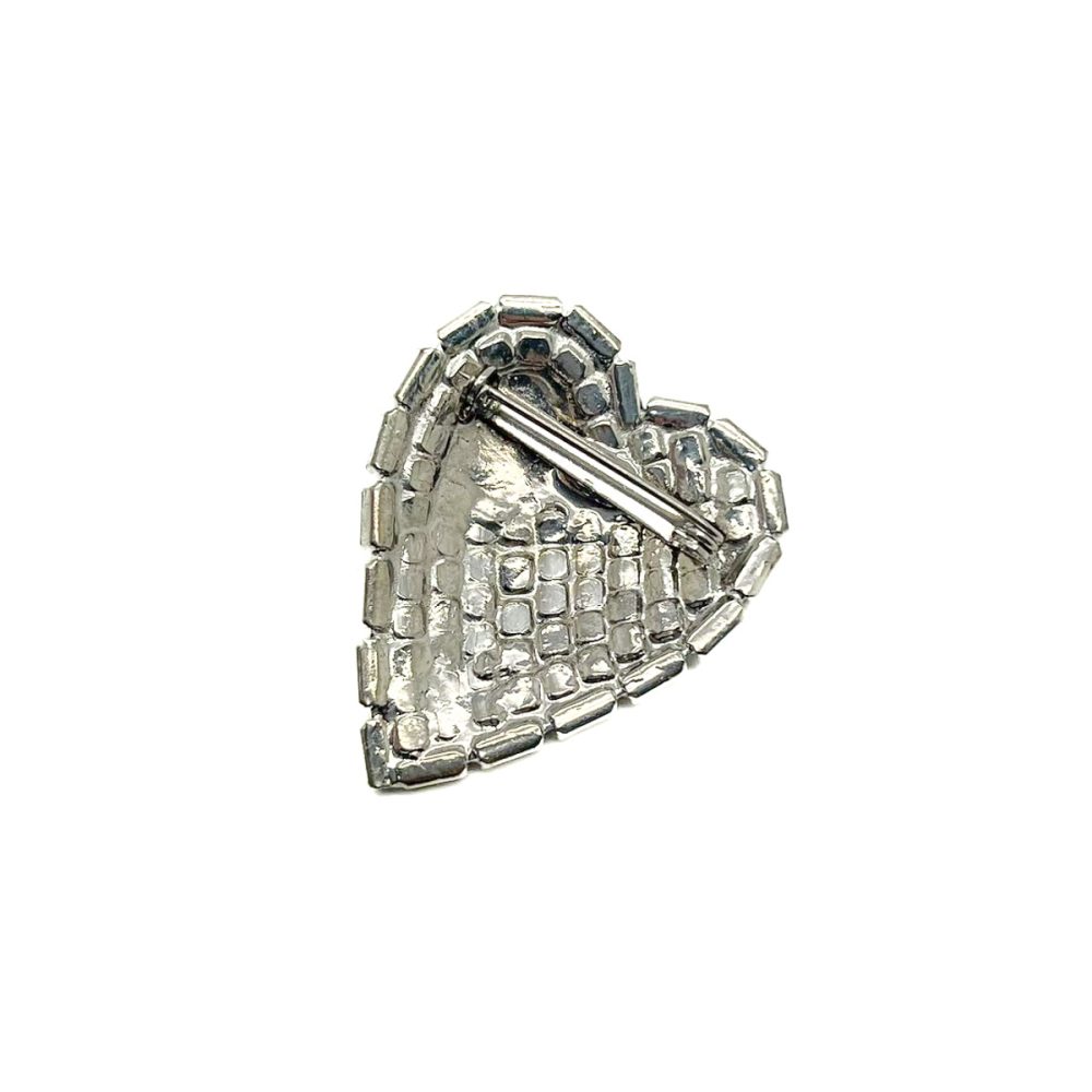 Vintage Ruby Heart Brooch