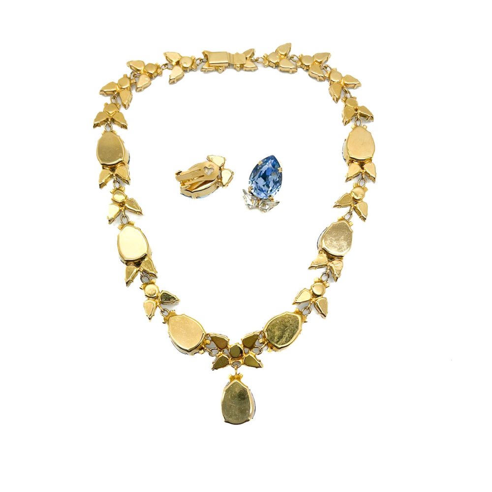 Vintage Aqua Crystal Necklace