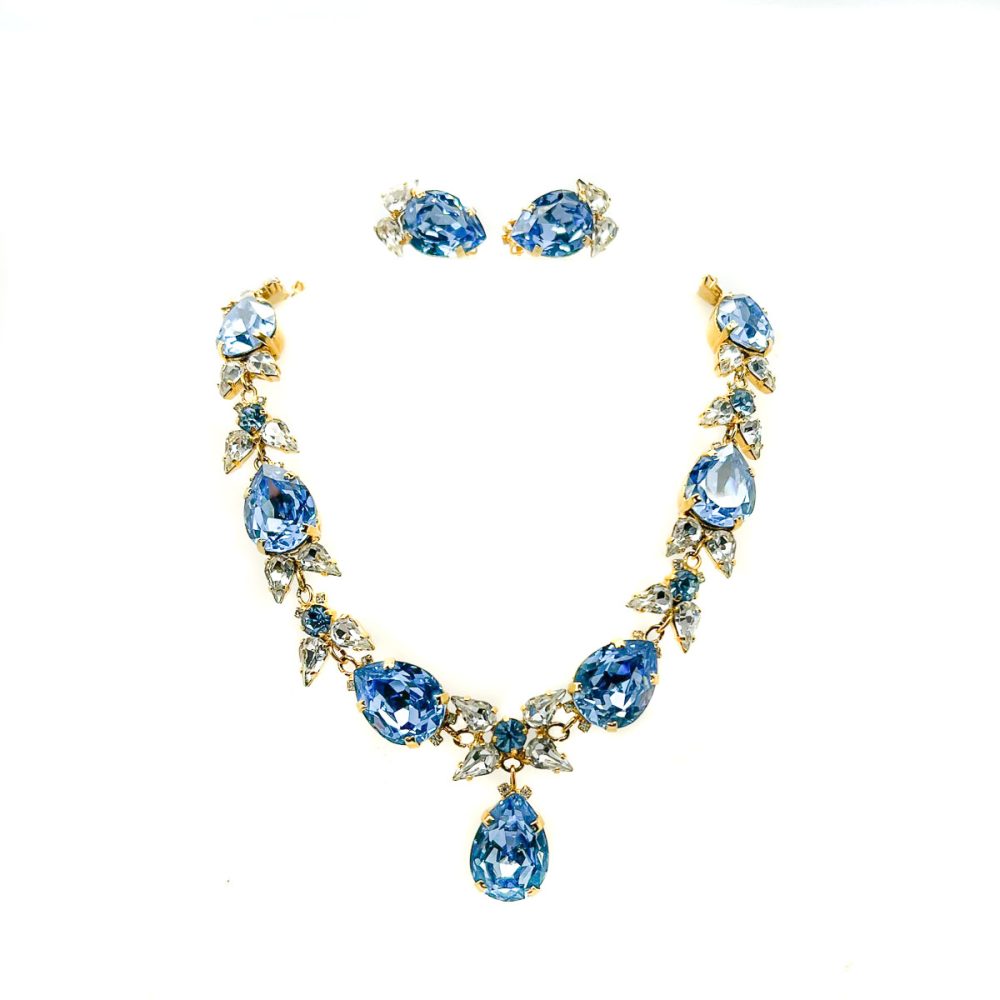 Vintage Aqua Crystal Necklace