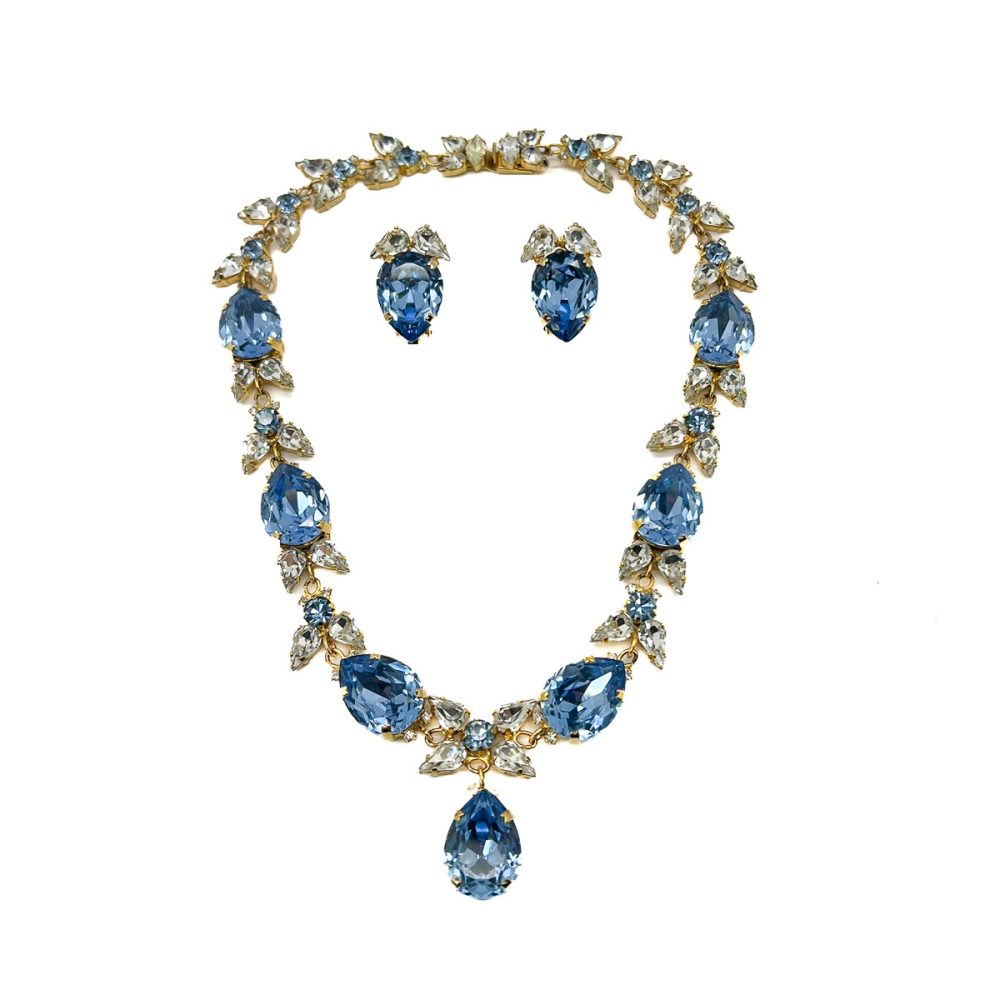 Vintage Aqua Crystal Necklace