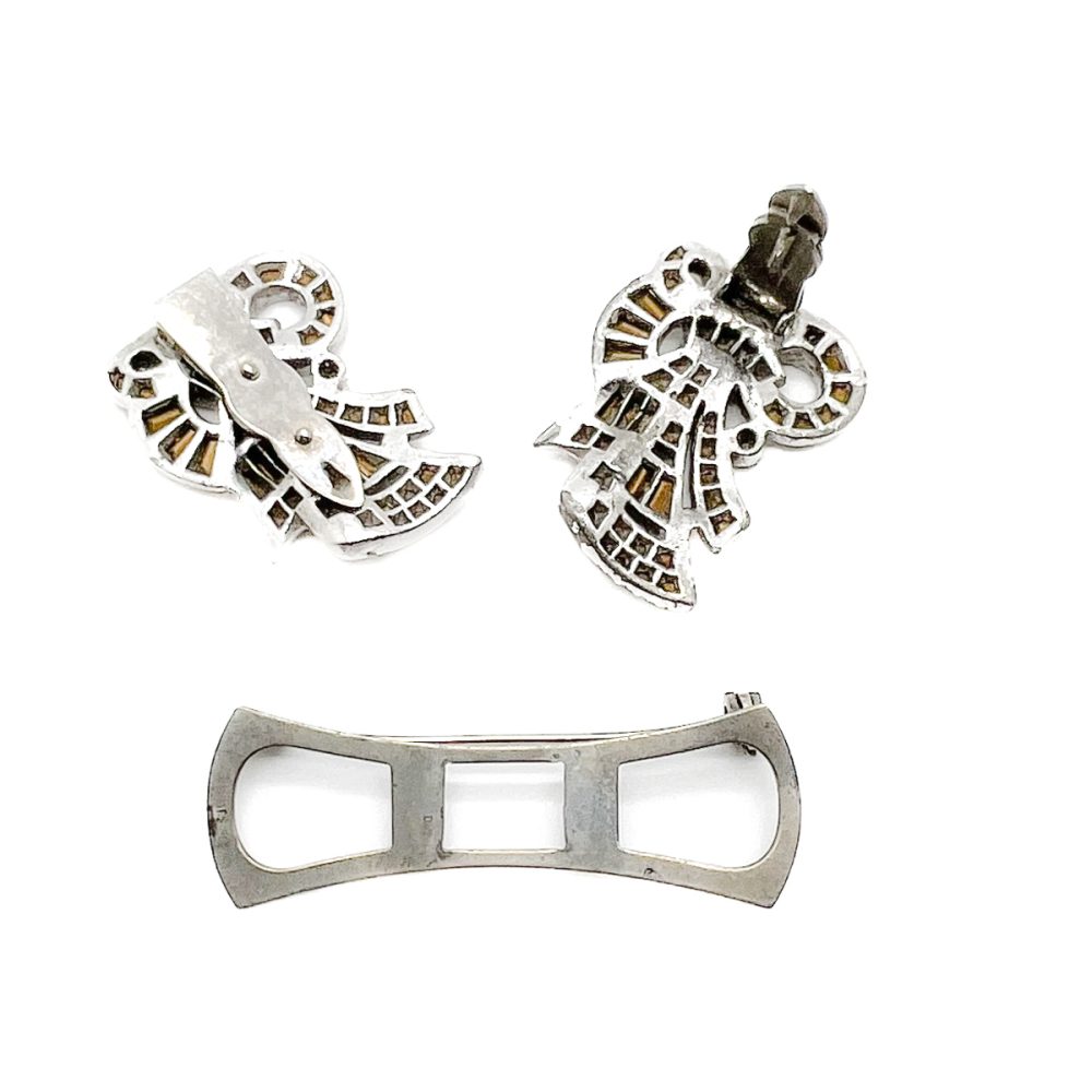 Vintage bow double dress clip