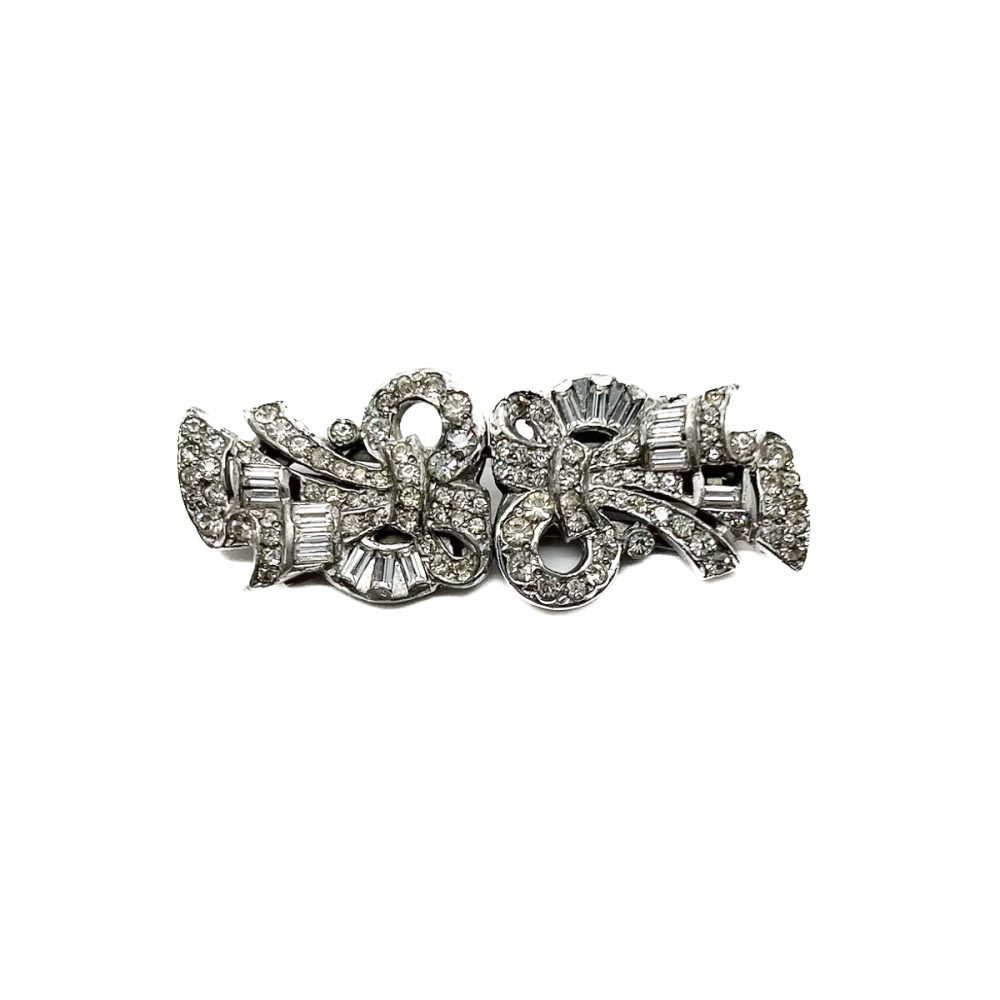Vintage bow double dress clip
