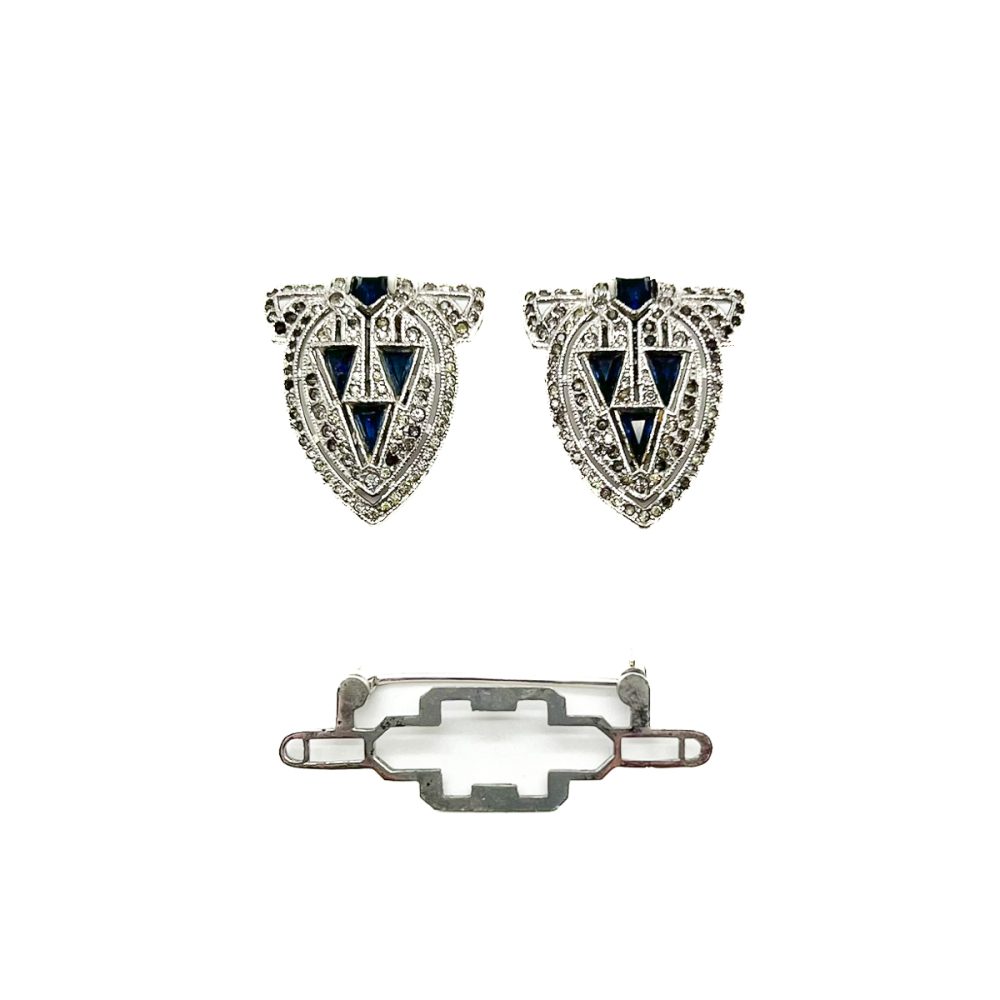 Vintage Coro Duette Sapphire dress clip