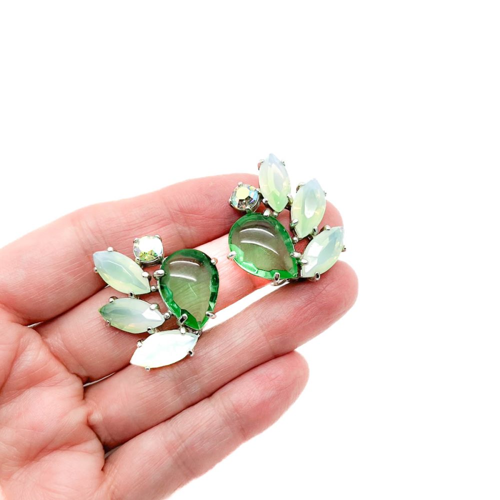 Vintage Schiaparelli Apple Green Earrings