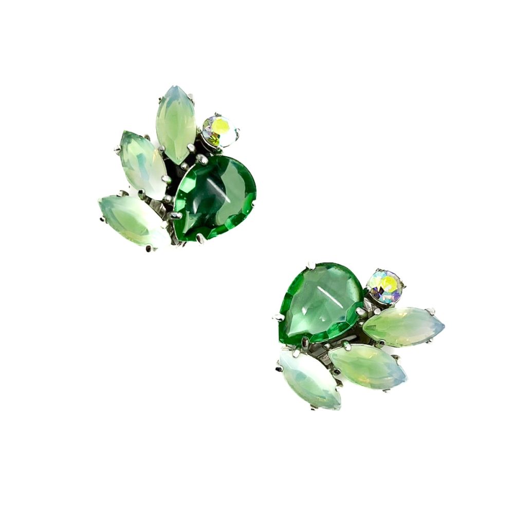 Vintage Schiaparelli Apple Green Earrings