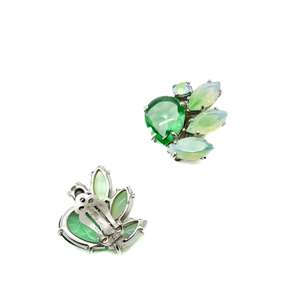 Vintage Schiaparelli Apple Green Earrings