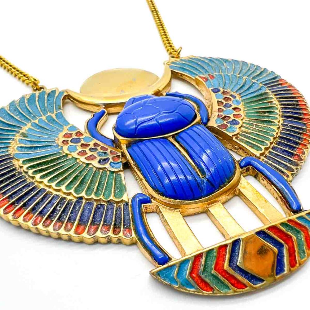 Vintage Fattorini Winged Scarab Necklace and Cuff