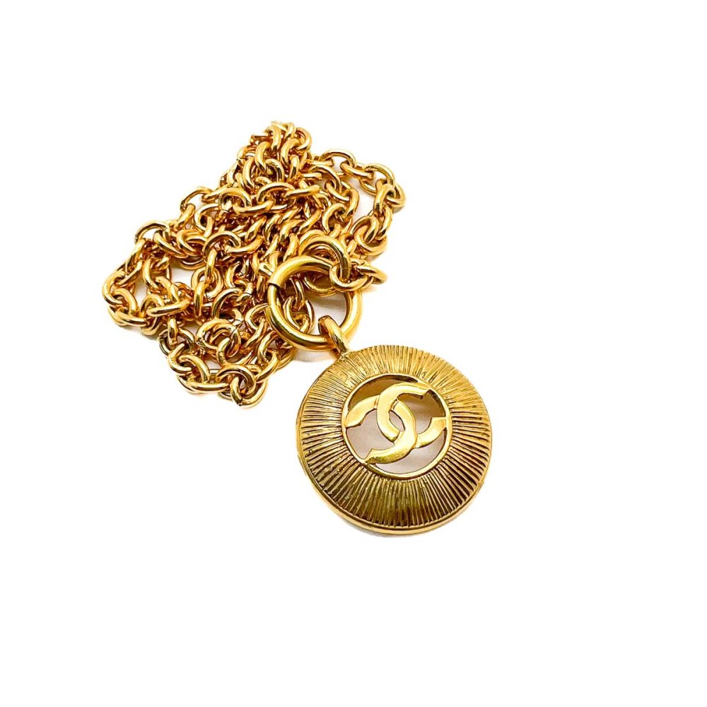 Vintage Chanel Sunburst Medallion Necklace