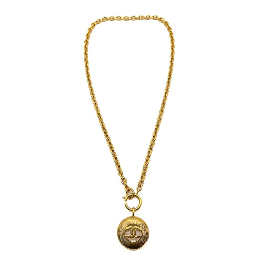 Vintage Chanel Sunburst Medallion Necklace