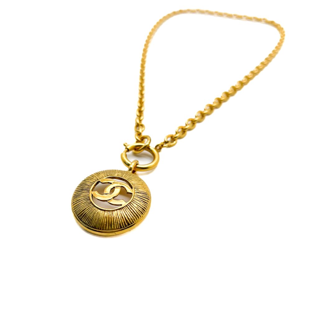 Vintage Chanel Sunburst Medallion Necklace