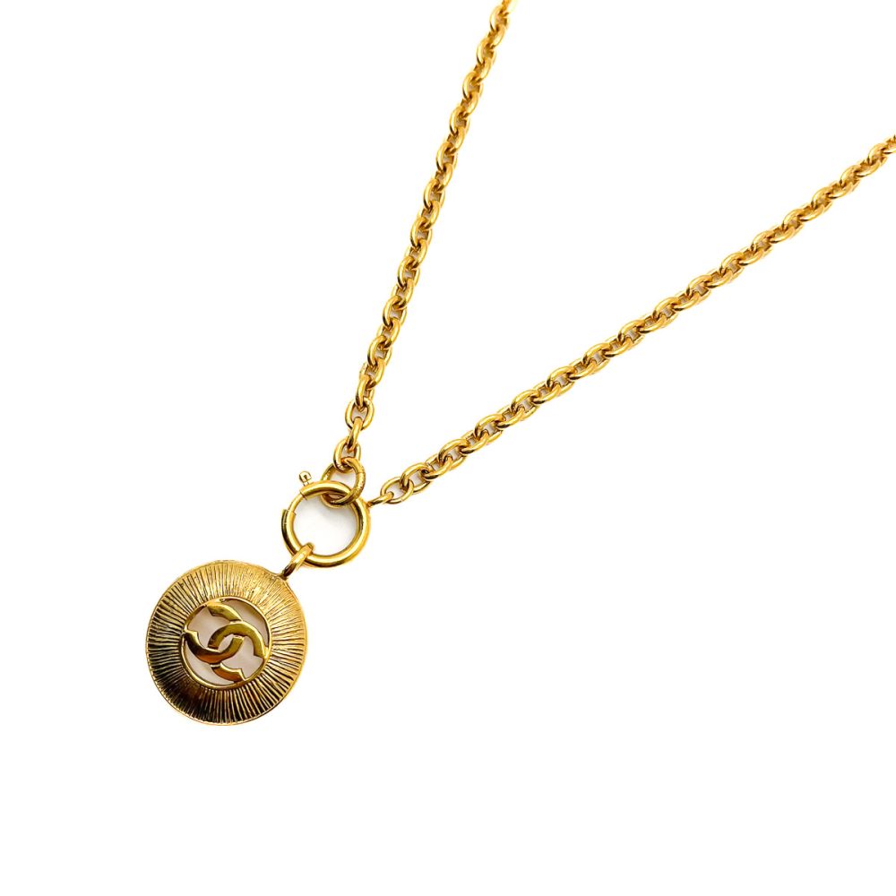 Vintage Chanel Sunburst Medallion Necklace