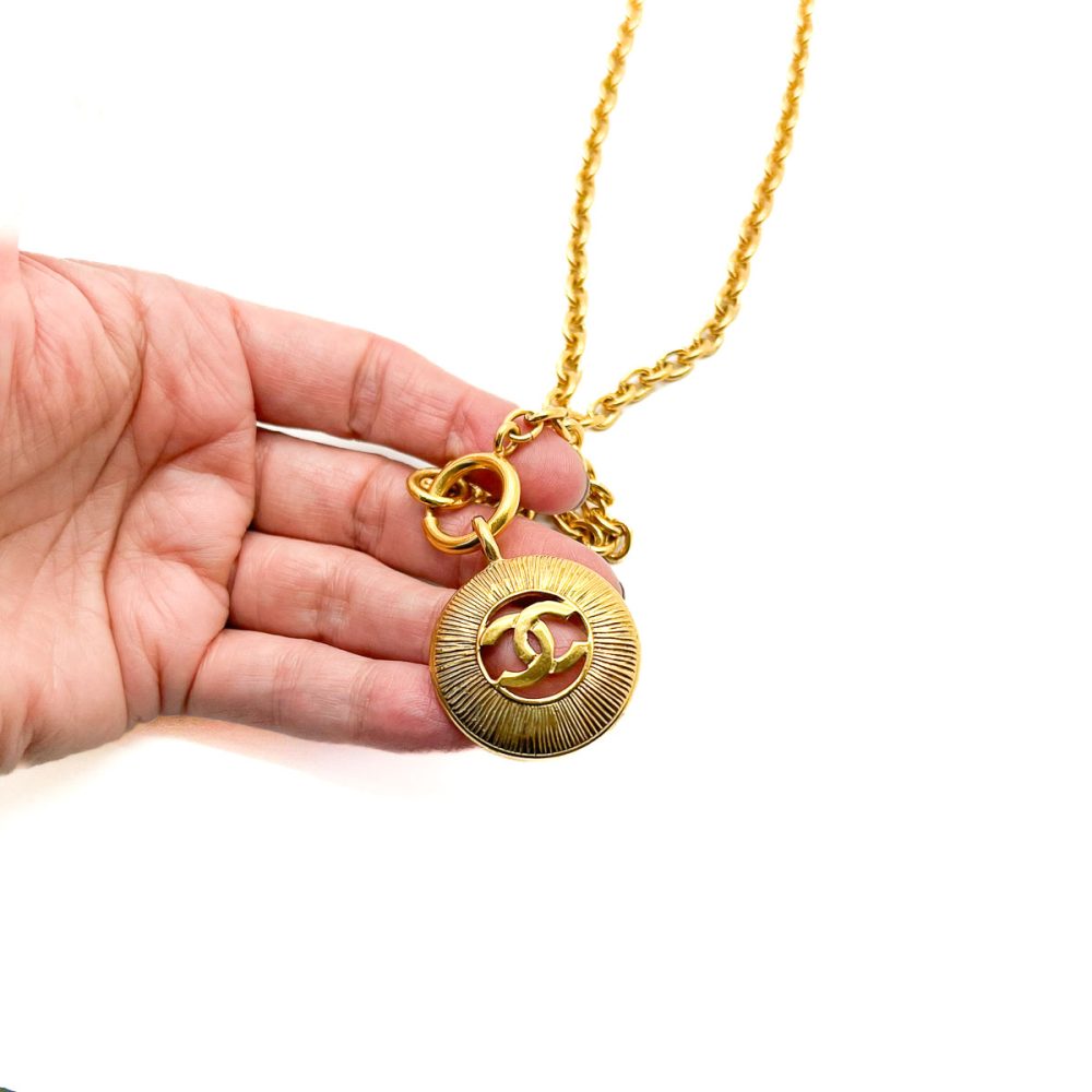 Vintage Chanel Sunburst Medallion Necklace