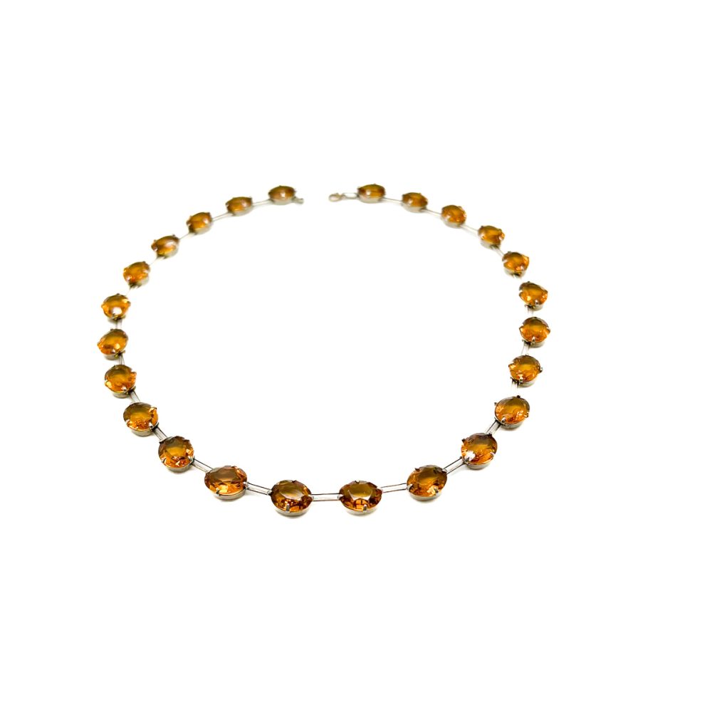 Antique Citrine Paste Riviere Necklace