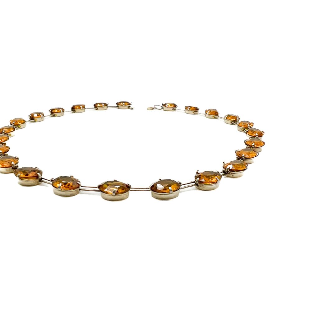 Antique Citrine Paste Riviere Necklace