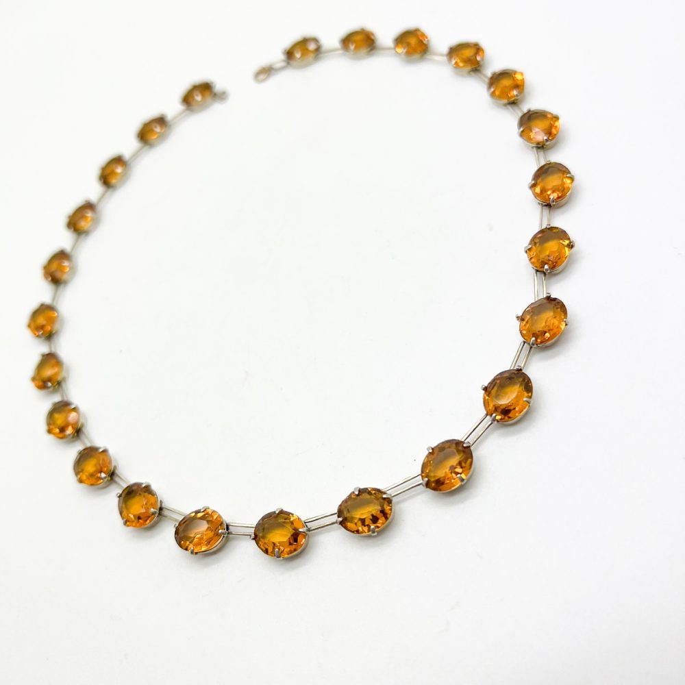 Antique Citrine Paste Riviere Necklace