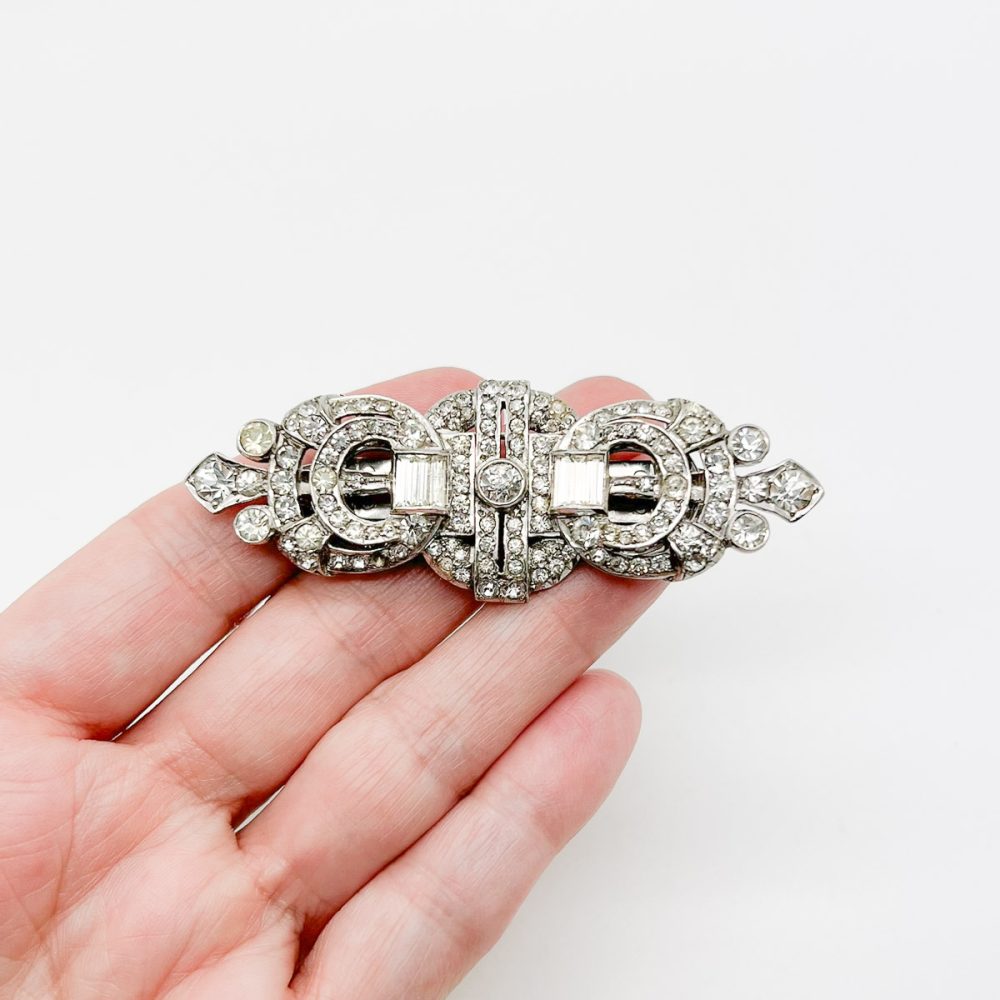 Vintage Art Deco Double Dress Clip