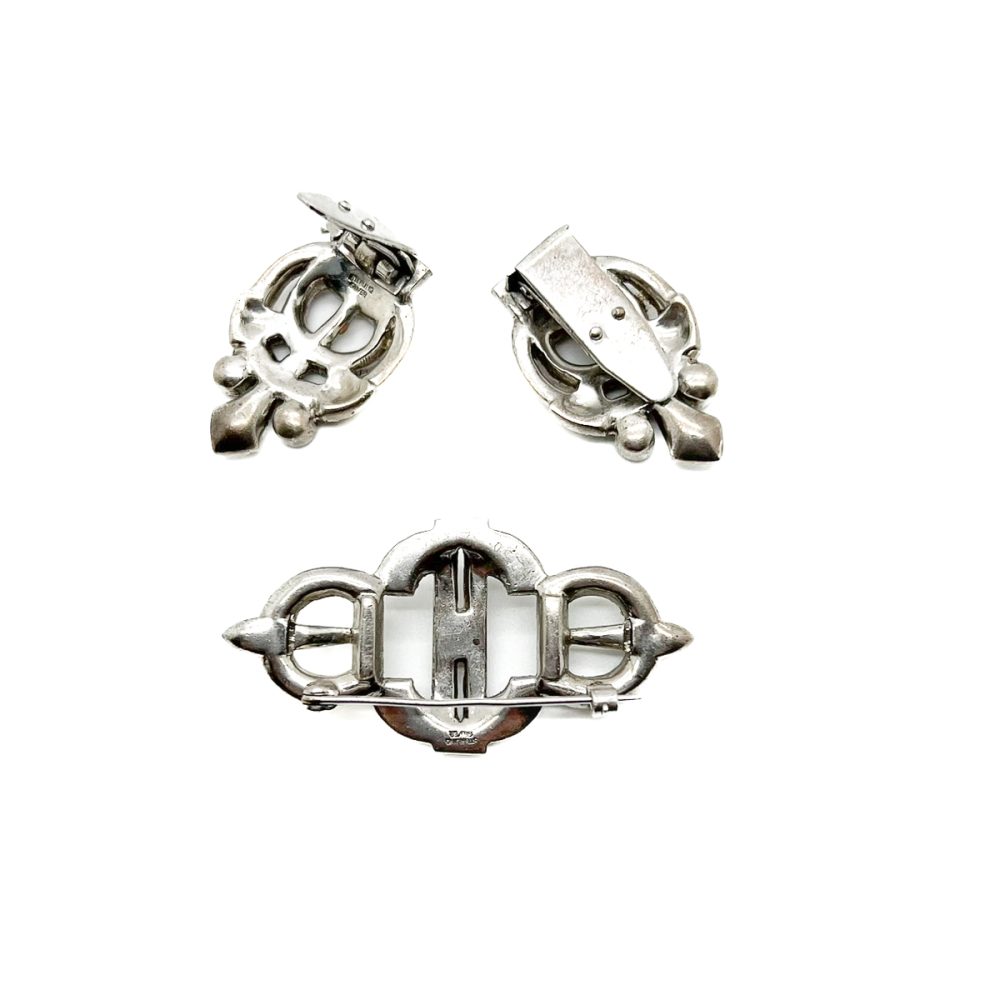 Vintage Art Deco Double Dress Clip