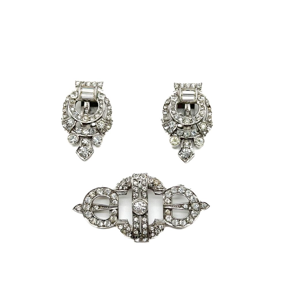 Vintage Art Deco Double Dress Clip