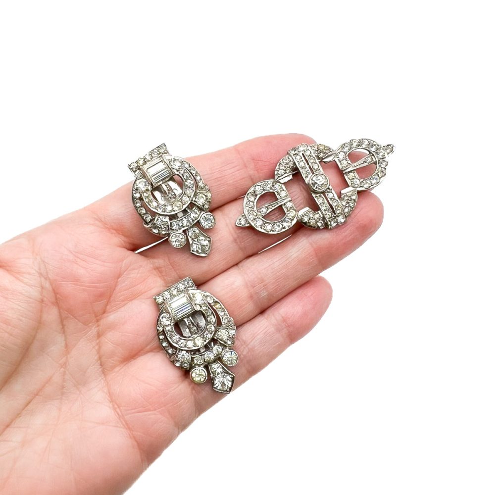 Vintage Art Deco Double Dress Clip