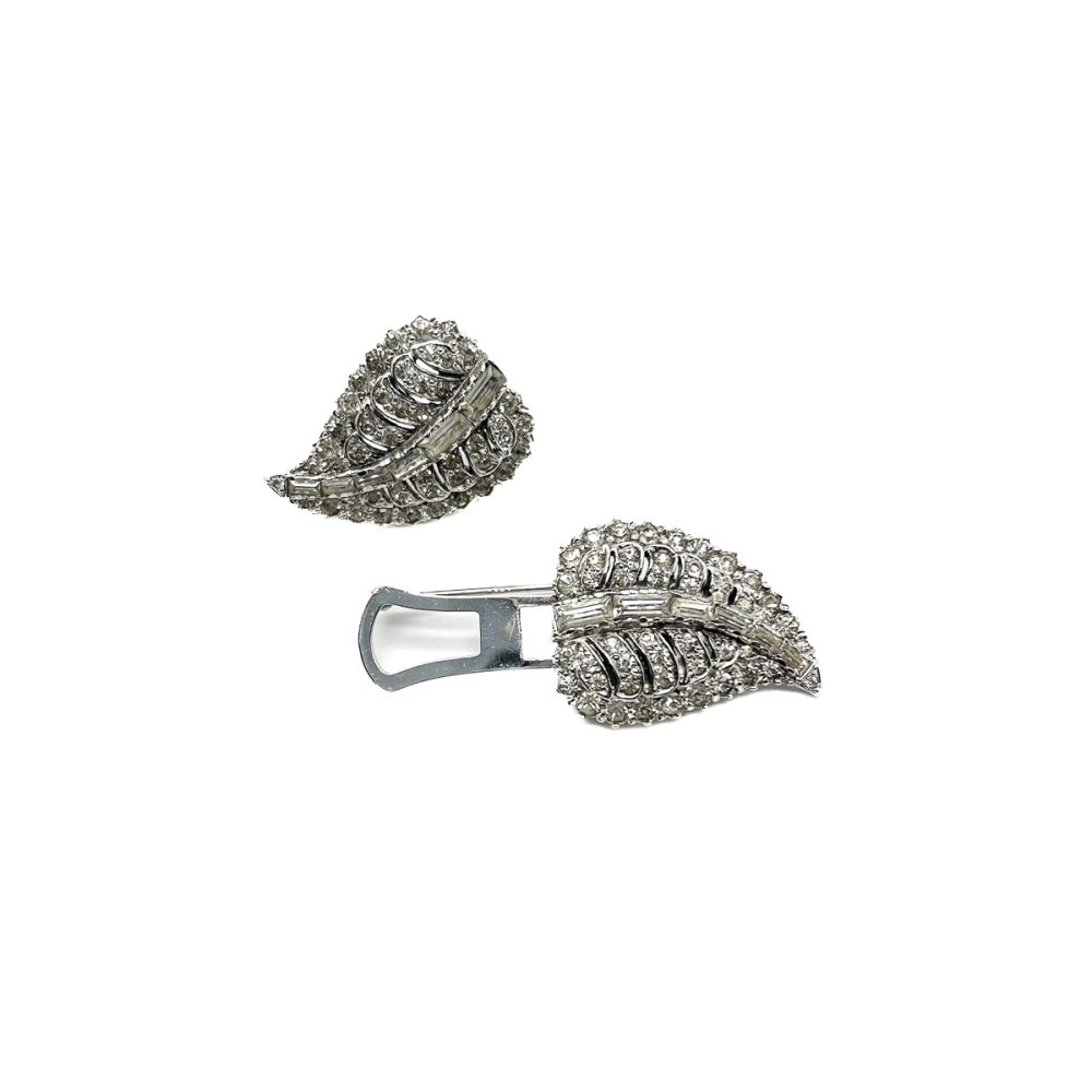 Vintage leaf double dress clip