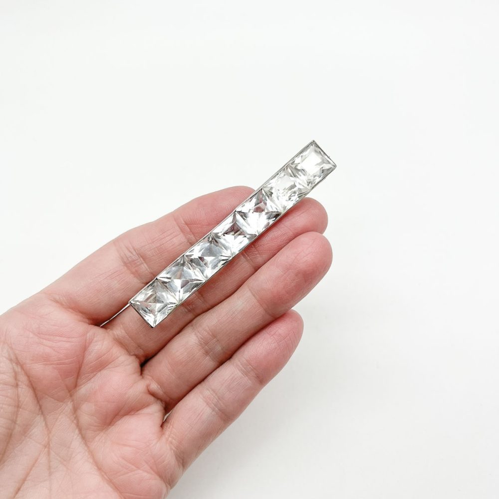 Antique Deco rock crystal brooch