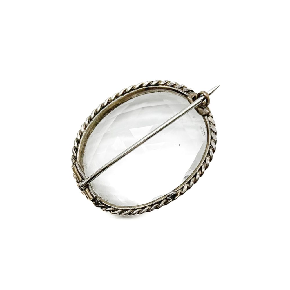 Antique cut crystal brooch