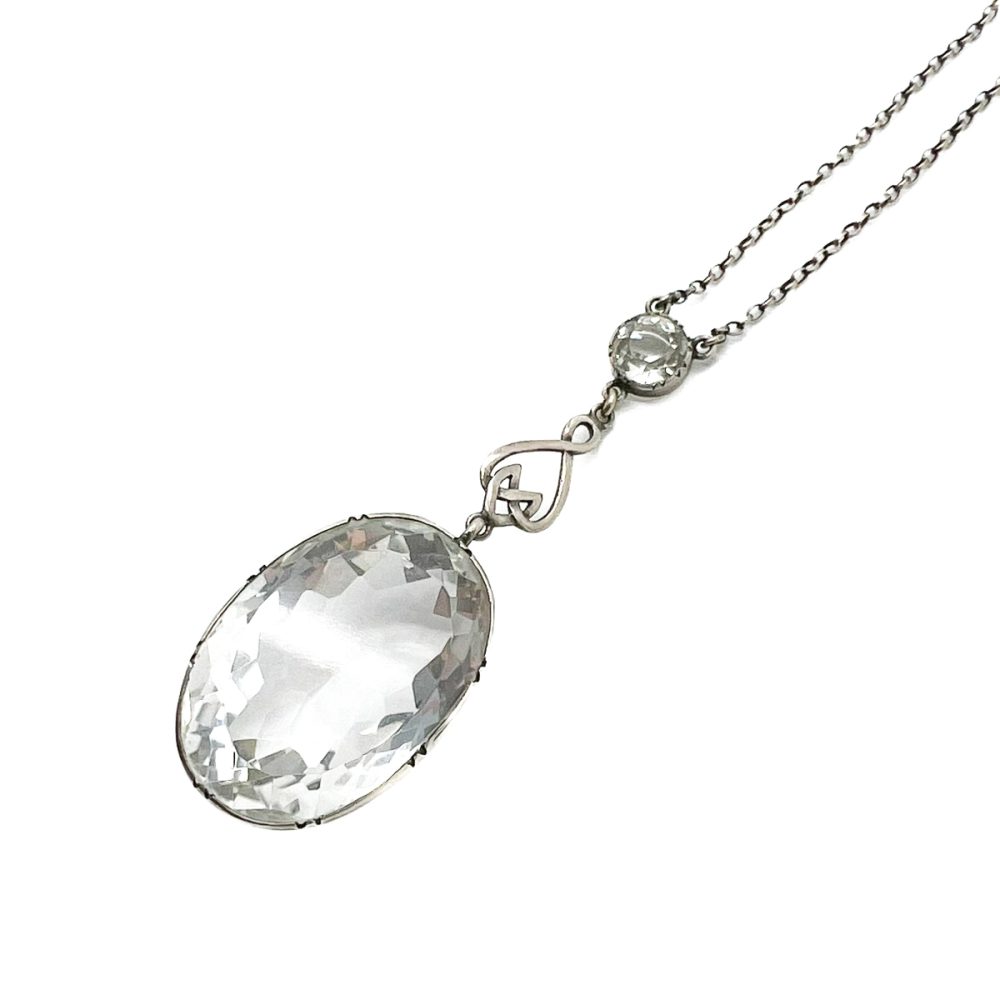 Antique rock crystal drop pendant