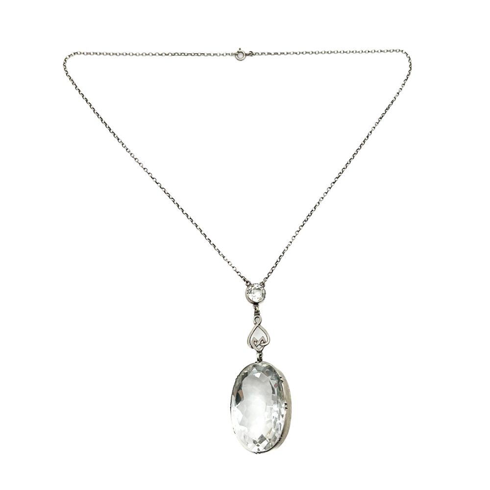 Antique rock crystal drop pendant