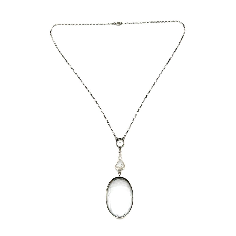 Antique rock crystal drop pendant