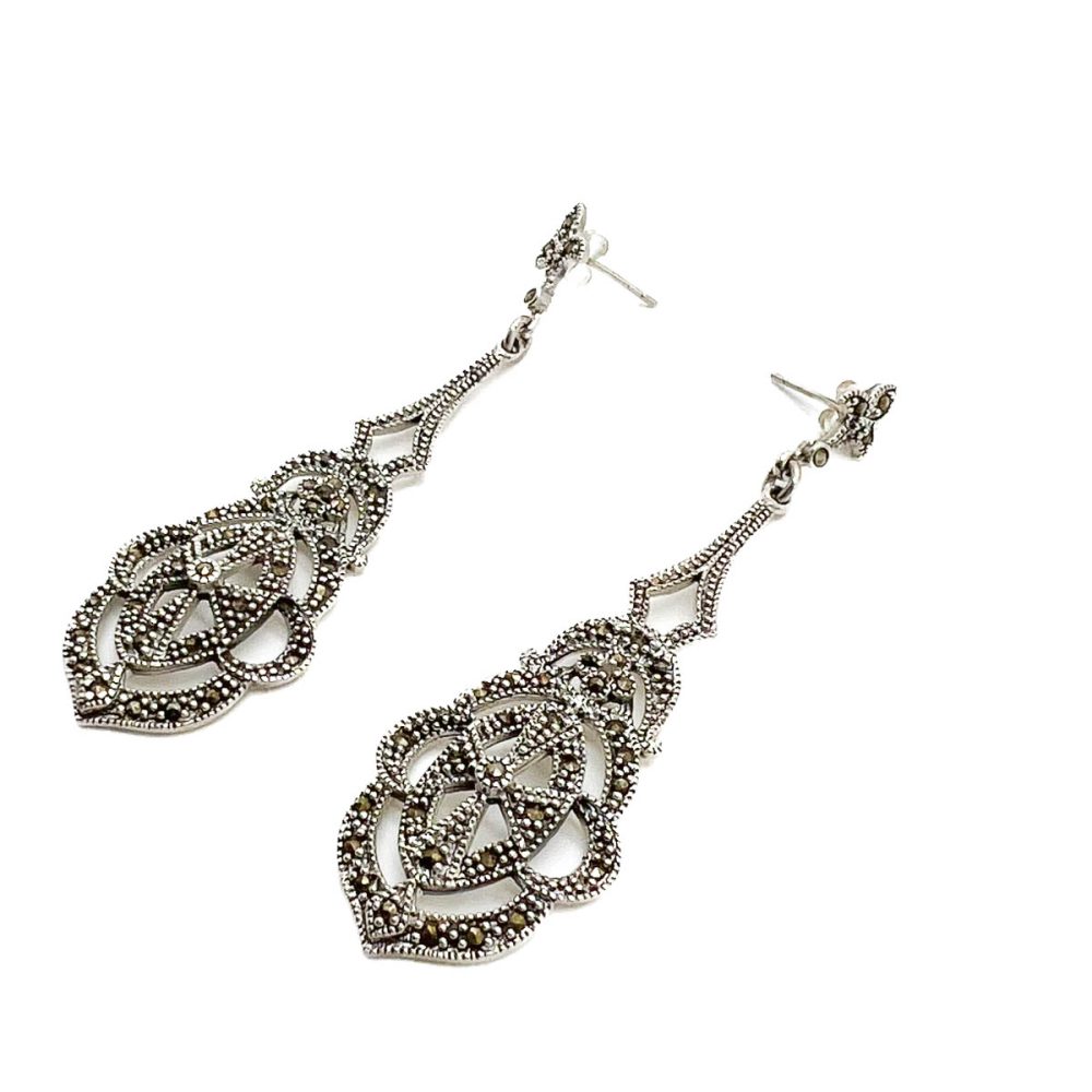 Vintage marcasite drop earrings